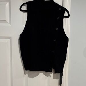 Elegant Black Button-Up Turtleneck Sweater